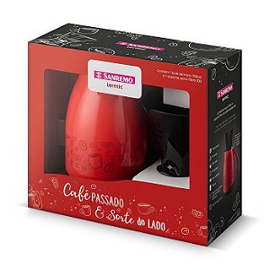 Sanremo Conjunto Bule C/ Suporte P/ Filtro Café 700mL