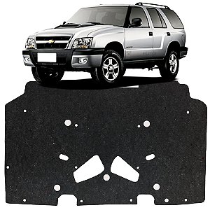 Forro Manta Acústica do Capô Chevrolet Blazer S10 2001 2002 2003 2004 2005 2006 2007 2008 2009 2010 2011 Automotiva Isolante Adesivado com Presilhas Modelo Original