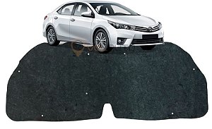 Forro Manta Acústica do Capô Toyota Corolla 2015 à 2019 Automotiva Isolante Adesivado com Presilhas Modelo Original