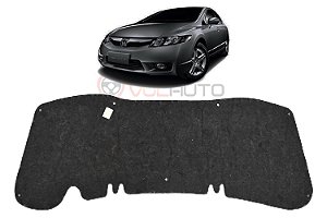Forro Manta Acústica do Capô Honda New Civic 2007-2011 Automotiva Isolante Adesivado com Presilhas Modelo Original