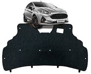 Forro Manta Acústica do Capô Ford New Fiesta Mexicano 2011 2012 2013 2014 2015 Automotiva Isolante Adesivado com Presilhas Modelo Original
