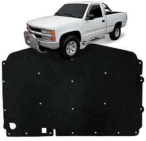 Forro Manta Acústica do Capô Silverado 1993 à 2004 Automotiva Isolante Adesivado com Presilhas Modelo Original