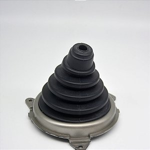 Coifa da Alavanca de Cambio Carro Honda FIT 2003 2004 2005 2006 2007 2008 Sanfonada / Cor: PRETA (C/ BASE CINZA)