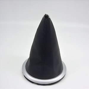 Coifa da Alavanca de Cambio Carro Citroen C3 2004-2012 Com Base / Cor: PRETA (C/ ARO PRATA)