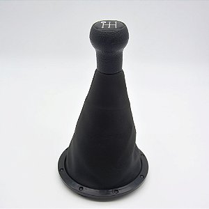 Kit Coifa de Alavanca Com Manoplas de Câmbio Carro Volkswagen Gol G3 1999-2005 Com Bola / RESINA PRETA / Cor: PRETO (C/ ARO PRETO)
