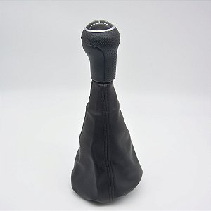 Kit Coifa de Alavanca Com Manoplas de Câmbio Carro Volkswagen Sant.98 / Gol / Parati 95 Sem Base Com Elástico Com Bola / Cor: PRETO ARO CROMADO