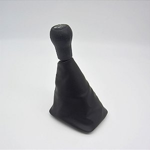 Kit Coifa de Alavanca Com Manoplas de Câmbio Carro Volkswagen Gol / Parati / Saveiro 1987-1999 Base Curta Com Bola / Cor: PRETO RESINA PRETA