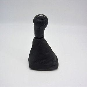 Kit Coifa de Alavanca Com Manoplas de Câmbio Carro Volkswagen Gol / Parati / Saveiro 1987-1999 Base Curta Com Bola / Cor: GRAFITE ARO PRETO