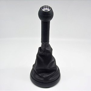 Kit Coifa de Alavanca Com Manoplas de Câmbio Carro Ford Ecosport 2003-2006 Com Aro Preto Com Bola / Cor: PRETO - LENTE PRETA