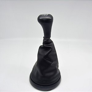 Kit Coifa de Alavanca Com Manoplas de Câmbio Carro Ford Fiesta 2003-2011 Com Aro Preto Com Bola / Cor: PRETA - RES. PRETA