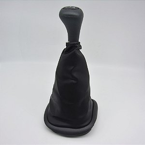 Kit Coifa de Alavanca Com Manoplas de Câmbio Carro Ford KA 1996-2000 Com Base Com Bola Cinza / Cor: PRETA - LENTE PRETA