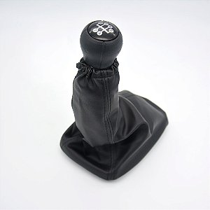 Kit Coifa de Alavanca Com Manoplas de Câmbio Carro Chevrolet Astra 1999-2011 5M Com Base Com Bola / Cor: PRETO - LENTE PRETA