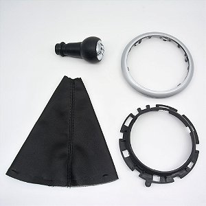 Kit Coifa de Alavanca Com Manoplas de Câmbio Carro Citroen C3 2004-2012 Com Base Com Bola Tampa CROMADA / Cor: ARO PRATA