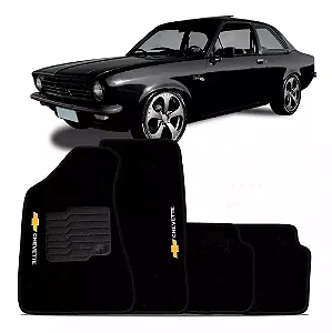 Jogo De Tapete Chevette 1974 A 1995 Carpete Com Logo Bordado