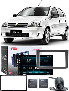 Kit Central Multimídia Android 11 Auto CarPlay IOS Corsa 2002 Até 2012