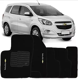 Jogo De Tapetes Carpete Preto Gm Spin 2012-18 Personalizado