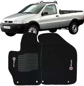 Jogo Tapete Carpete Strada Cabine Simples 1999-2013 Logo Preto