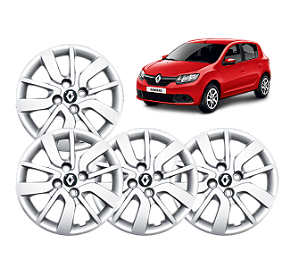 Jogo 4 Calotas Aro 15  Universal Modelo Sandero Logan 2014 2015 2016 20217 2018 2019 2020