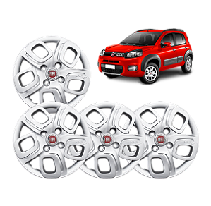 Jogo 4 Calota  Universal Aro 14p Mod Uno Way 2015/16 (cubo Baixo) Parafuso