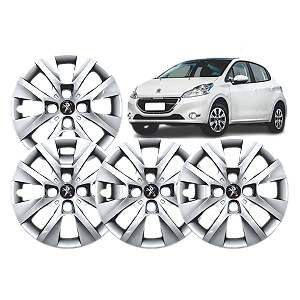 Jogo 4 Calota  Universal Aro 14p Mod Peugeot 206/207/208 - 2015/16 (cubo Baixo) Parafuso