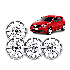 Jogo 4 Calotas Universal Aro 14p Mod Sandero/logan 2014/20 - Parafuso