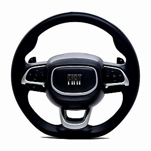 Volante Original Couro Fiat Argo Cronos Comando De Som Shift Pad