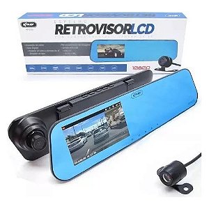 Retrovisor Gravador Lcd Camera Veicular Camera Frontal E Ré