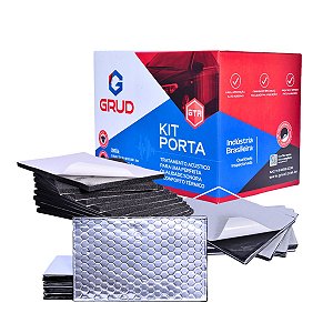 KIT PORTA GTA / GRUD - Tratamento Acústico e Antivibração para 2 Portas | Butílica, Manta Vinílica e Espuma Acústica