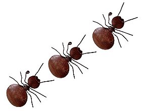 Trio de Formigas em Aço Corten – Escultura Decorativa de Parede