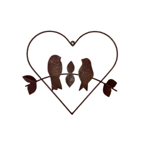 Decoração de Parede - Mary Heart com 2 Passaros