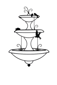 Decoração de parede - Fonte com Pássaros