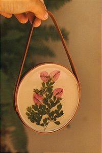 Quadrinho (10cm) com avenca e bouganvillea