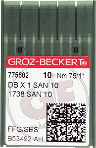 Agulha DBx1 11 (San 10) para costura reta cabo fino MARCA: Groz Beckert / MODELO: DBx1 11 (San 10)