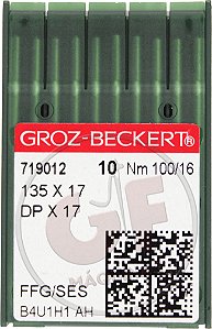 Agulha DPx17 16 para travete e pespontadeira MARCA: Groz Beckert / MODELO: DPx17 16