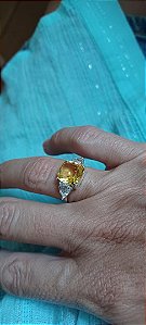 Anel Cristal amarelo Citrino