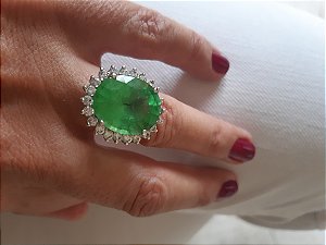 Anel  bijuteria pedra Verde
