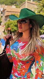 Vestido curto Brasil tule