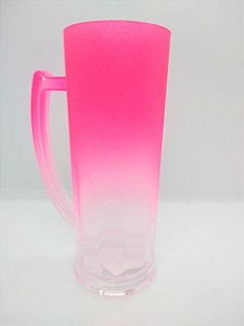 Caneca Acrílica 400ml 16cm Altura 6cm de Boca Degradê Rosa Unidade