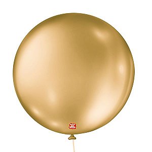 Bola São Roque Metallic Balloon Dourado Número 5 Pacote Com 25