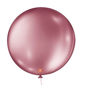 Bola São Roque Metallic Balloon Rosa Número 5 Pacote Com 25