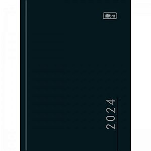 Agenda 2024 Costurada Diária Tilibra Pepper Preto 12,6cm x 16,6cm R.179701 Com 160 Folhas Unidade