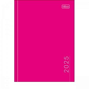 Agenda 2025 Costurada Diária Tilibra Pepper Rosa 12,3 x 16,6 R.291081 Com 160 Folhas