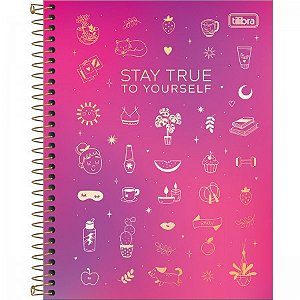 Caderno Espiral Colegial Tilibra Doodles Capa Dura Sortida 1 Matéria 17cm x 24cm R.332755 Com 80 Folhas