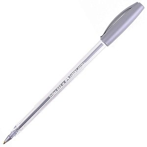 Caneta Esferográfica Trilux Faber Castell Prata Ponta Média 1.0mm R.032 Unidade