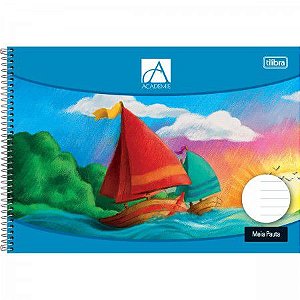 Caderno Espiral Capa Dura Meia Pauta Tilibra Académie 27cm x 20cm R.151203 Com 40 Folhas