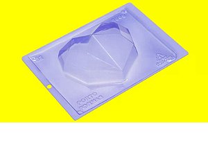 Forma Especial Silicone 3 Partes Para Chocolate Coração Diamond 500 Gramas R.62 (2 Formas Acetato + 1 Película de Silicone) Unidade