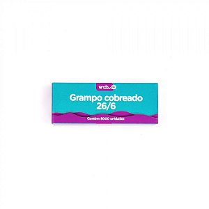 Grampo Para Grampeador Cobreado Para Grampos 26/6 Onda R.4711045 Caixa Com 5000