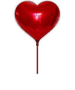 Balão Metalizado Coração Tamanho P 20cm Largura E Vareta De 19cm R.YDH2130 Unidade