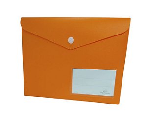 Pasta Plástica Envelope Com Botão De Pressão Cor Laranja 17cmx22cm Unidade