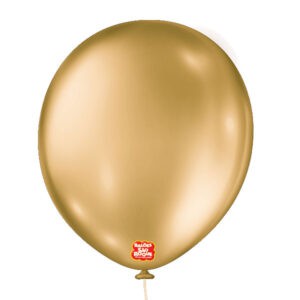 Bola Látex São Roque Metallic Balloon Dourado Número 16 Com 10